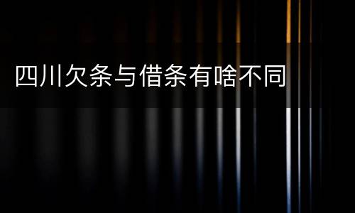 四川欠条与借条有啥不同