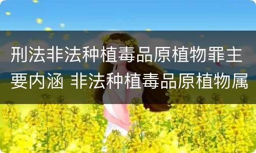刑法非法种植毒品原植物罪主要内涵 非法种植毒品原植物属于什么犯罪类型