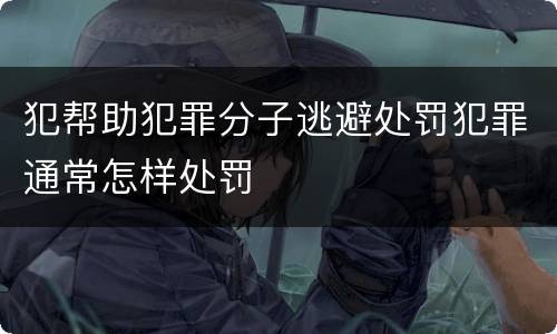 犯帮助犯罪分子逃避处罚犯罪通常怎样处罚
