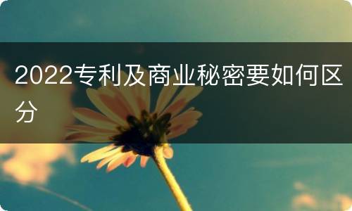 2022专利及商业秘密要如何区分