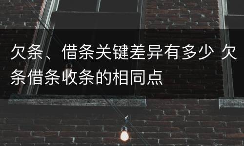 欠条、借条关键差异有多少 欠条借条收条的相同点