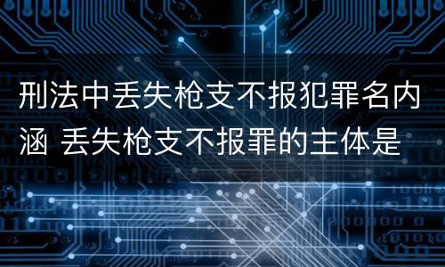 刑法中丢失枪支不报犯罪名内涵 丢失枪支不报罪的主体是