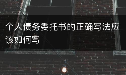 个人债务委托书的正确写法应该如何写