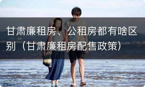 甘肃廉租房、公租房都有啥区别（甘肃廉租房配售政策）
