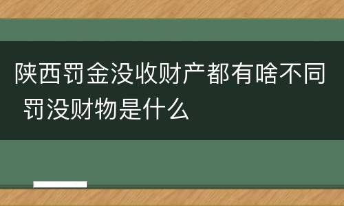 陕西罚金没收财产都有啥不同 罚没财物是什么