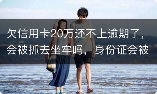 欠信用卡20万还不上逾期了，会被抓去坐牢吗，身份证会被封吗