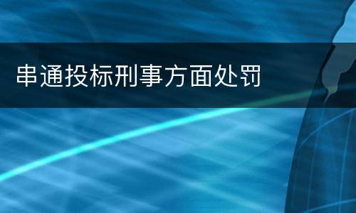 串通投标刑事方面处罚