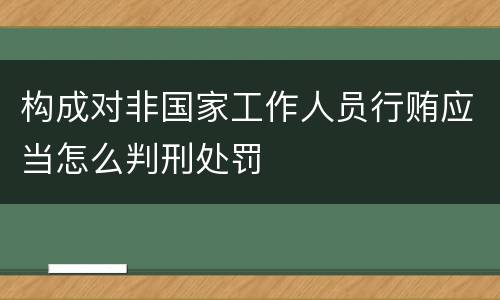 构成对非国家工作人员行贿应当怎么判刑处罚