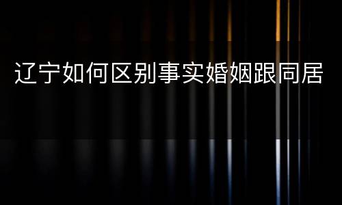 辽宁如何区别事实婚姻跟同居