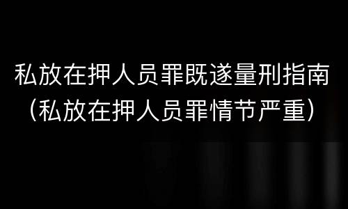 私放在押人员罪既遂量刑指南（私放在押人员罪情节严重）