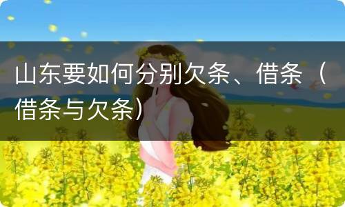 山东要如何分别欠条、借条（借条与欠条）