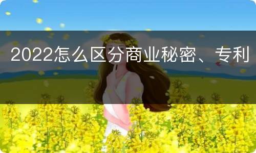 2022怎么区分商业秘密、专利