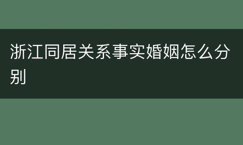 浙江同居关系事实婚姻怎么分别