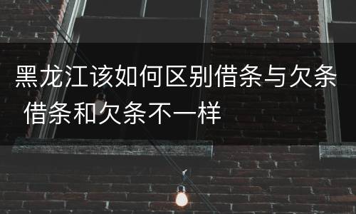 黑龙江该如何区别借条与欠条 借条和欠条不一样