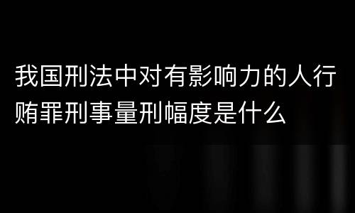 我国刑法中对有影响力的人行贿罪刑事量刑幅度是什么