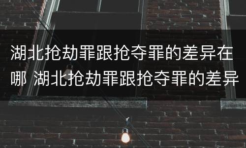 湖北抢劫罪跟抢夺罪的差异在哪 湖北抢劫罪跟抢夺罪的差异在哪查