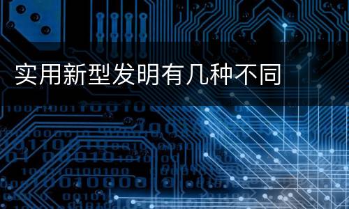 实用新型发明有几种不同