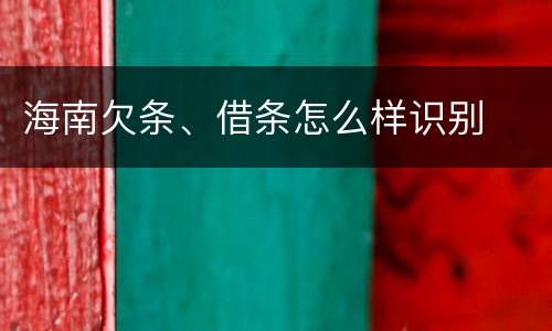 海南欠条、借条怎么样识别