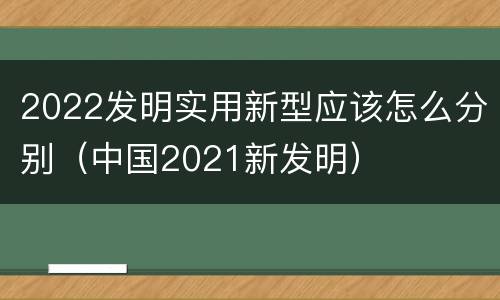 2022发明实用新型应该怎么分别（中国2021新发明）