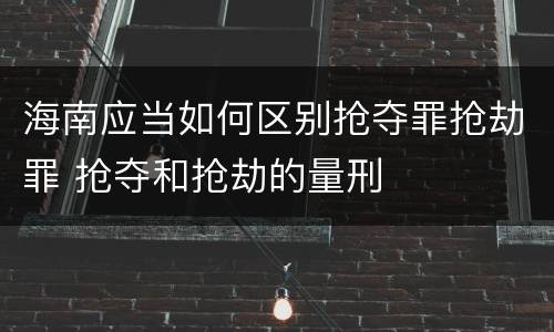 海南应当如何区别抢夺罪抢劫罪 抢夺和抢劫的量刑