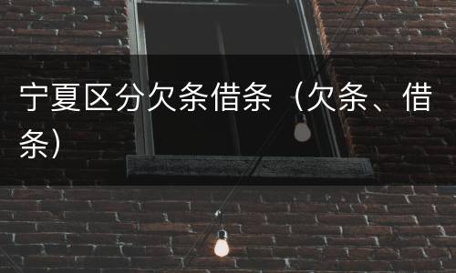 宁夏区分欠条借条（欠条、借条）