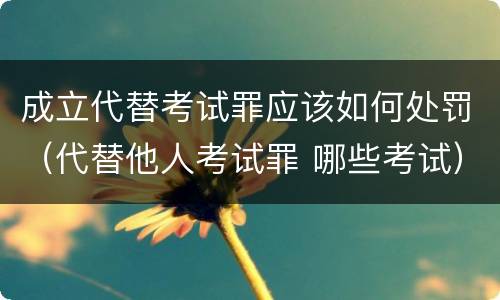 成立代替考试罪应该如何处罚（代替他人考试罪 哪些考试）