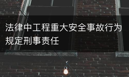 法律中工程重大安全事故行为规定刑事责任