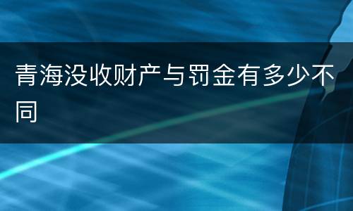 青海没收财产与罚金有多少不同