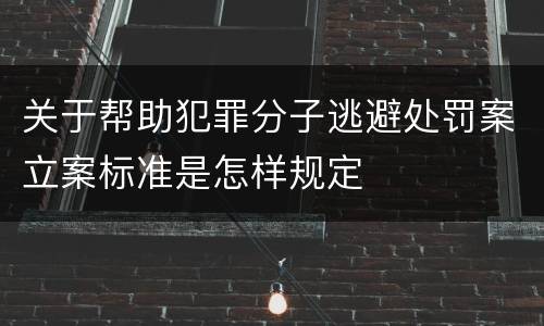 关于帮助犯罪分子逃避处罚案立案标准是怎样规定