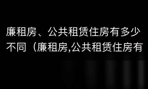 廉租房、公共租赁住房有多少不同（廉租房,公共租赁住房有多少不同的房子）