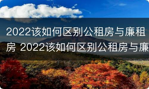 2022该如何区别公租房与廉租房 2022该如何区别公租房与廉租房的区别