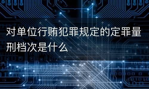 对单位行贿犯罪规定的定罪量刑档次是什么