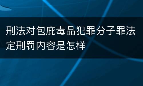 刑法对包庇毒品犯罪分子罪法定刑罚内容是怎样