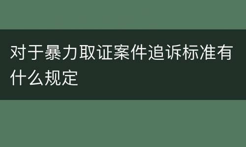 对于暴力取证案件追诉标准有什么规定