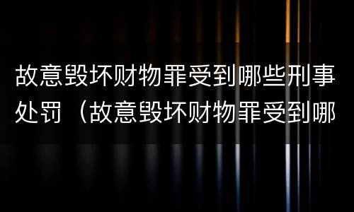 故意毁坏财物罪受到哪些刑事处罚（故意毁坏财物罪受到哪些刑事处罚）