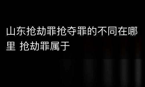 山东抢劫罪抢夺罪的不同在哪里 抢劫罪属于