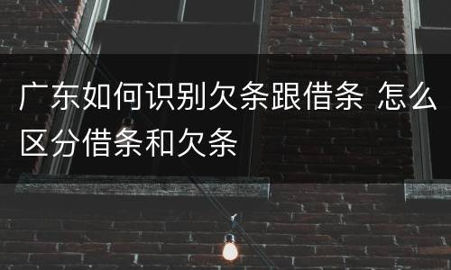 广东如何识别欠条跟借条 怎么区分借条和欠条
