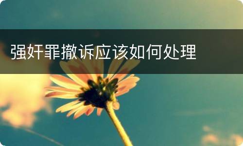 强奸罪撤诉应该如何处理