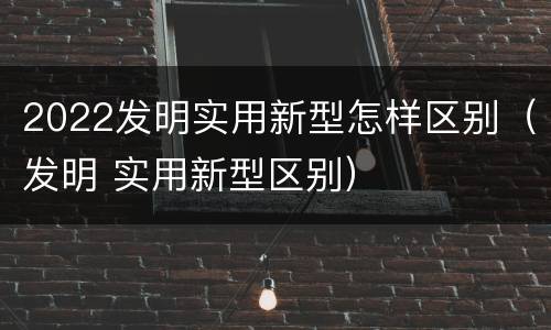 2022发明实用新型怎样区别(发明 实用新型区别)