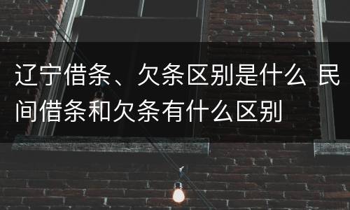 辽宁借条、欠条区别是什么 民间借条和欠条有什么区别