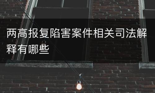 两高报复陷害案件相关司法解释有哪些