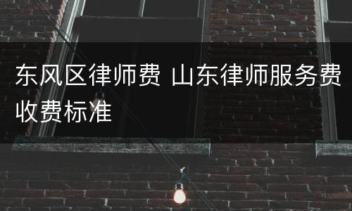 东风区律师费 山东律师服务费收费标准