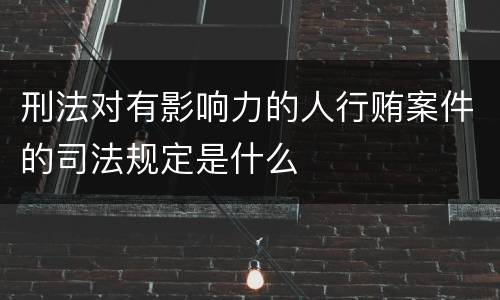 刑法对有影响力的人行贿案件的司法规定是什么