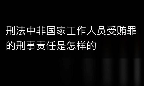 刑法中非国家工作人员受贿罪的刑事责任是怎样的