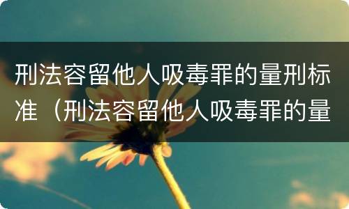 刑法容留他人吸毒罪的量刑标准（刑法容留他人吸毒罪的量刑标准是多少）