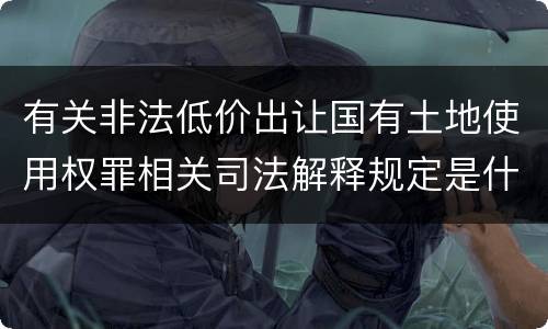 有关非法低价出让国有土地使用权罪相关司法解释规定是什么