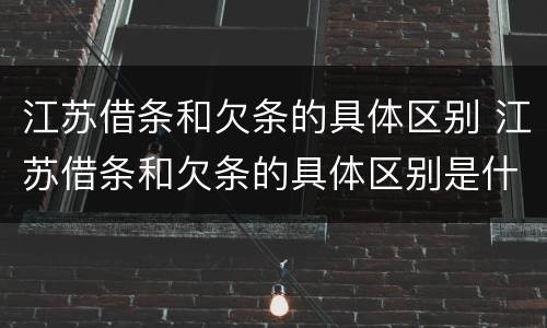 江苏借条和欠条的具体区别 江苏借条和欠条的具体区别是什么