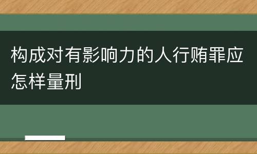 构成对有影响力的人行贿罪应怎样量刑