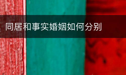 同居和事实婚姻如何分别