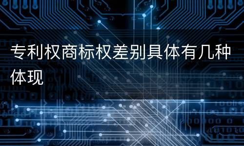 专利权商标权差别具体有几种体现